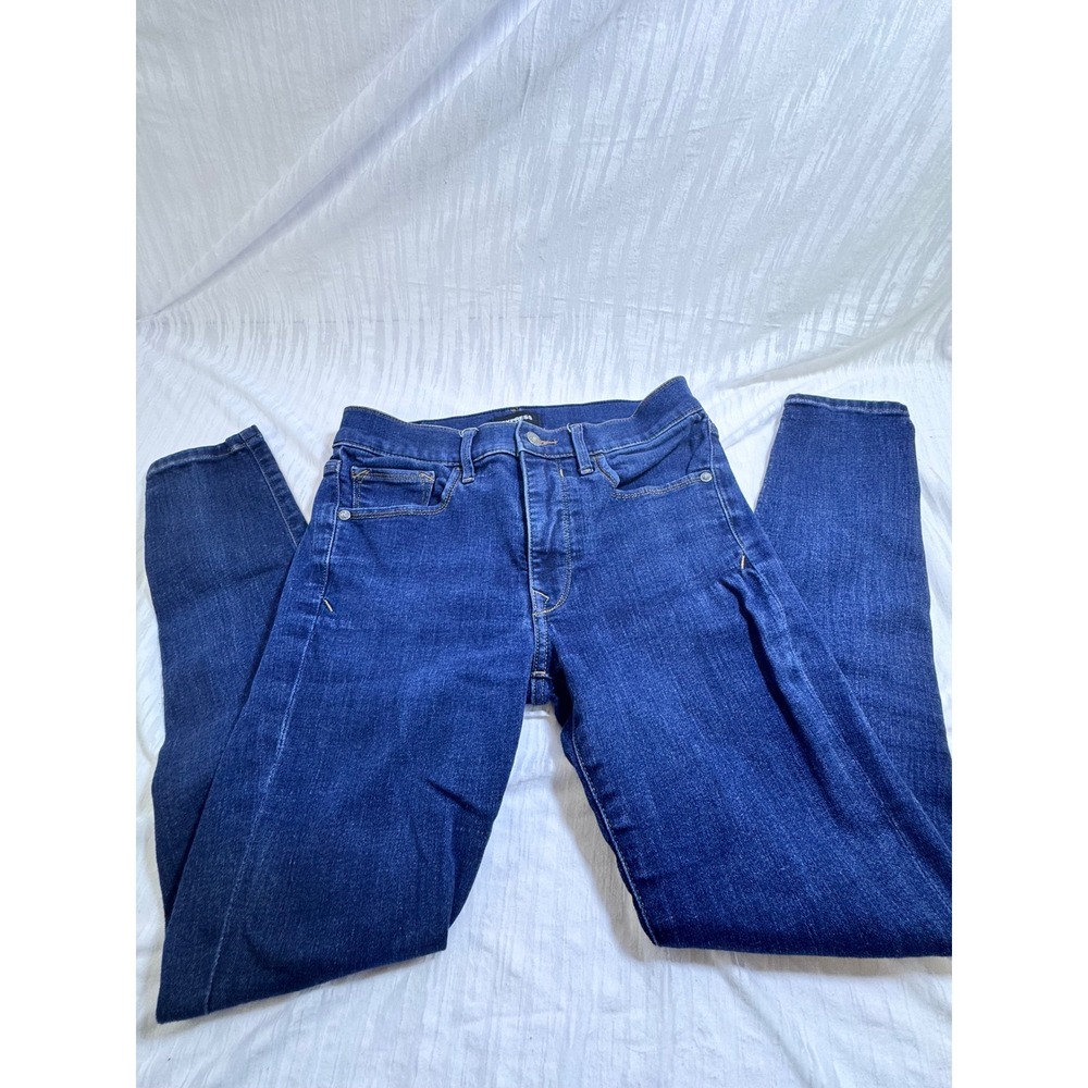 Express‎ Jeans Legging Mid Rise Size 4 Dark Wash Denim Skinny Stretch Blue Pants